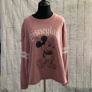 Disney Parks Women's Size Large Disneyland Crop Long Sleeve French Terry Top